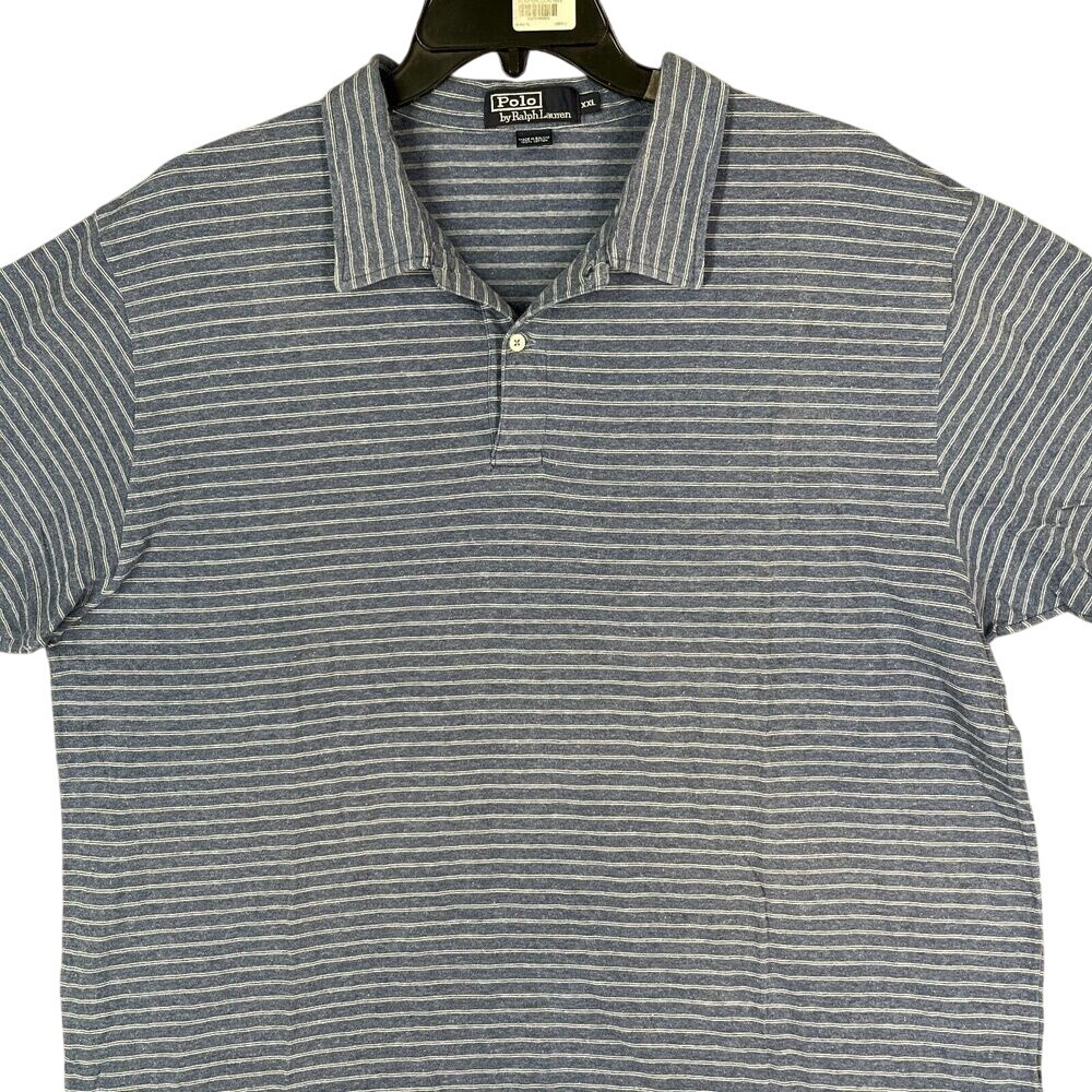 Ralph Lauren Polo Shirt Mens XXL Blue Preppy Clubhouse Vintage Single Stitch